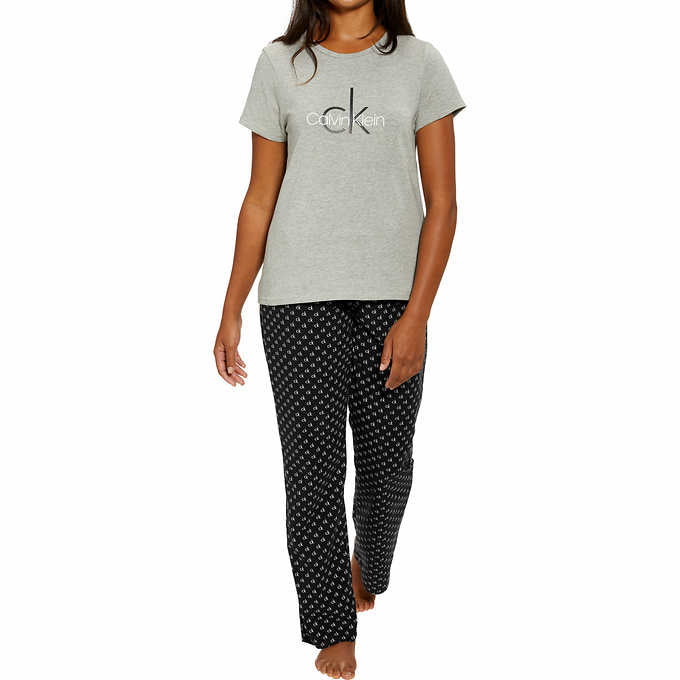 Calvin Klein Ladies' Fleece PJ Set - Gray